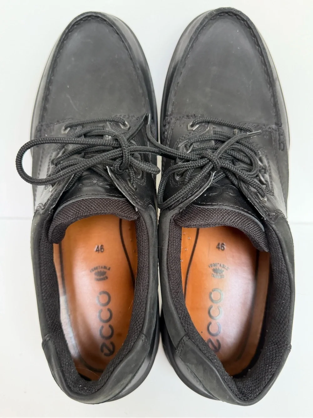 ECCO Track Gore-Tex Men’s Leather Walking Shoes Black EU 46 US 12-12.5 Waterproo